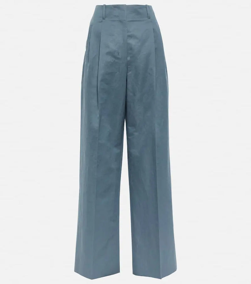 The Row Gaugin high-rise cotton and ramie pants | LYBSTORE