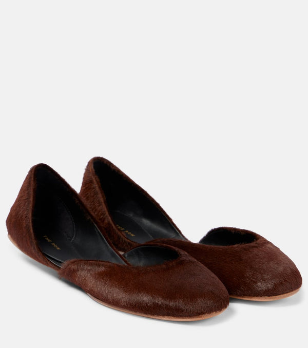 The Row Gemma calf hair ballet flats