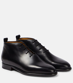 The Row Grant leather lace-up boots