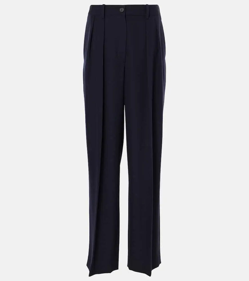 The Row Igor low-rise wool wide-leg pants | LYBSTORE