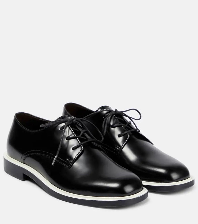 The Row Jules patent leather Derby shoes