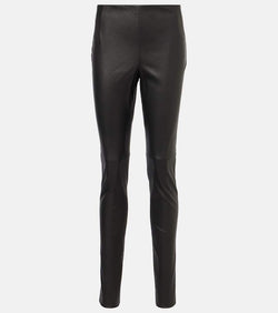 The Row Lakun leather straight pants