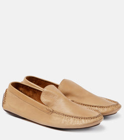 The Row Lucca leather loafers