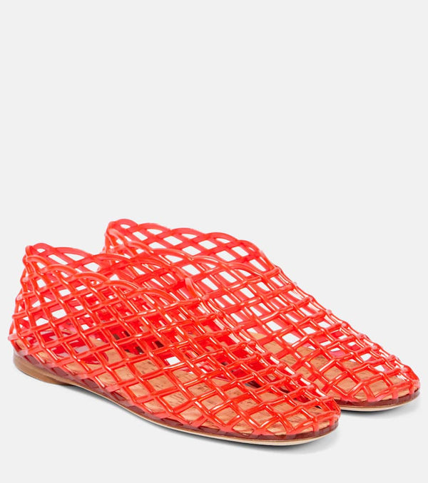 The Row Mara fishnet PVC ballet flats