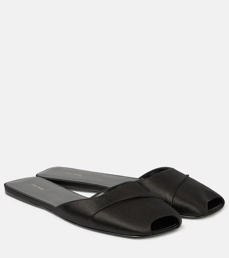 The Row Milla satin slides