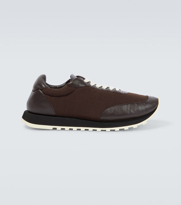 The Row Owen Runner leather-trimmed sneakers | LYBSTORE