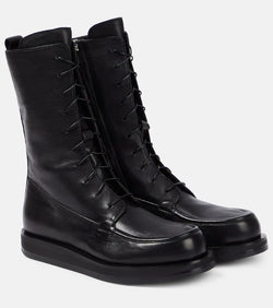 The Row Patty leather combat boots | LYBSTORE