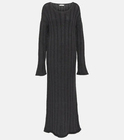 The Row Ribbed-knit wool maxi dress | LYBSTORE