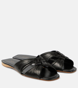 The Row Soft Knot leather slides