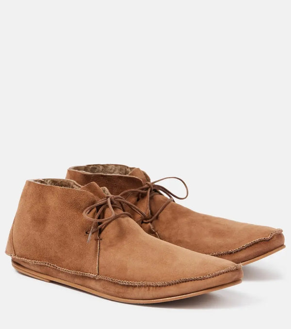 The Row Tyler shearling-lined suede moccasins