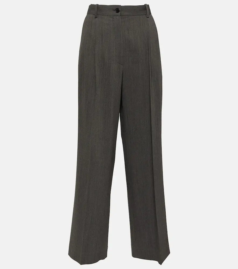 The Row Wool-blend wide-leg pants | LYBSTORE