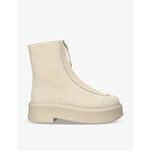 The Row Zipped grained-leather ankle boots