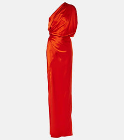 The Sei Draped one-shoulder silk satin gown