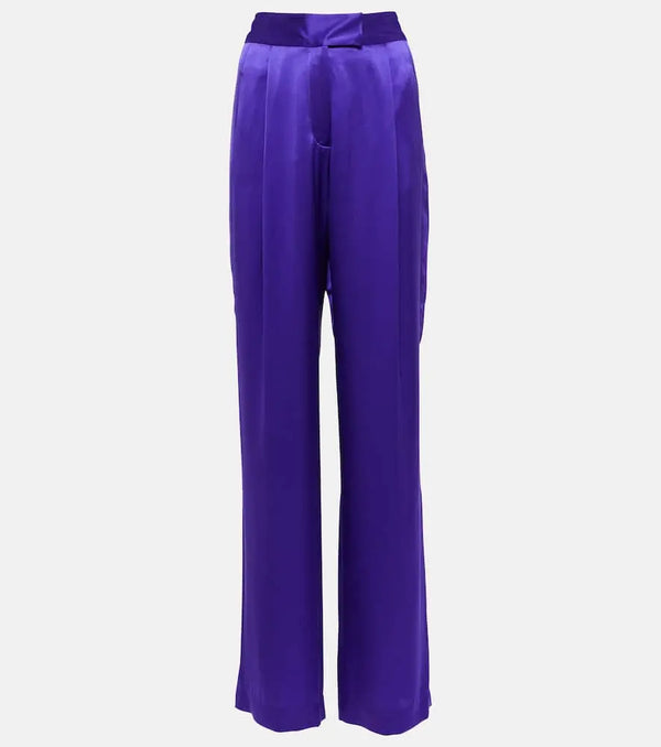 The Sei High-rise wide-leg silk satin pants | LYBSTORE