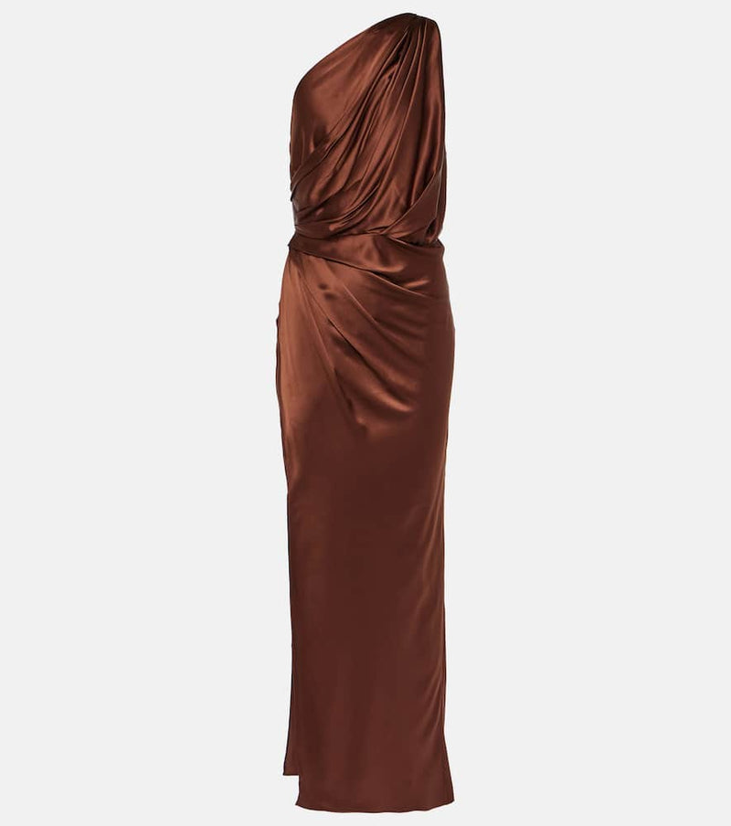 The Sei One-shoulder silk satin midi dress