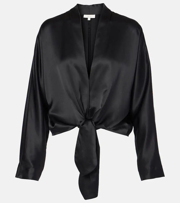 The Sei Tie-front silk blouse | LYBSTORE