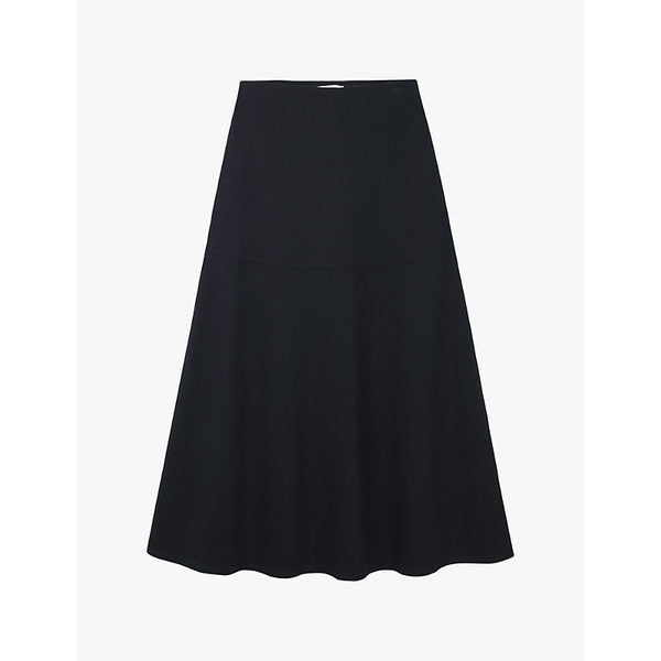 Womens The White Company Elasticated-waist regular-fit stretch-jersey midi skirt