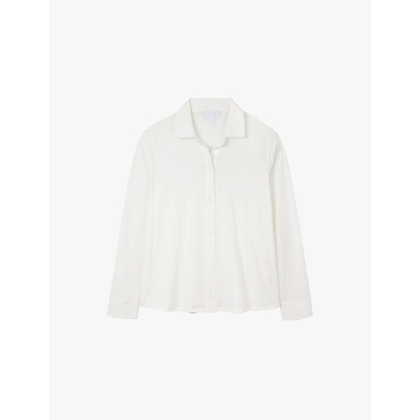 Womens The White Company Long-sleeve relaxed-fit organic cotton-jersey shirt