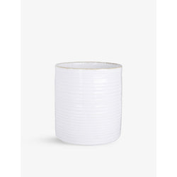 The White Company Ribbed small stone plant pot 13cm x 13cm