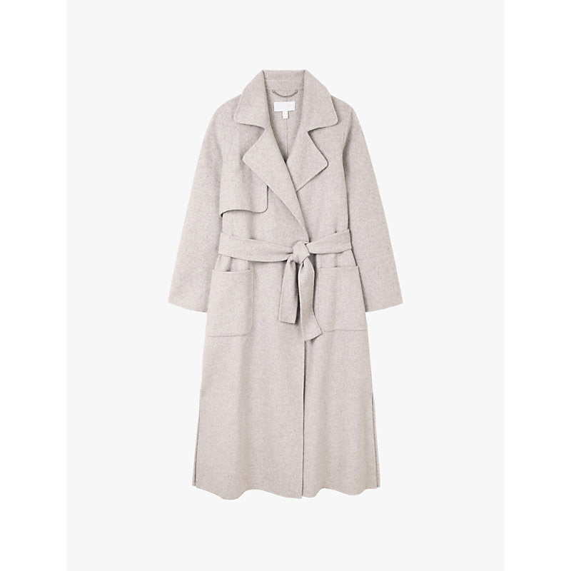 Womens The White Company Storm-flap double-faced wool-blend trench coat