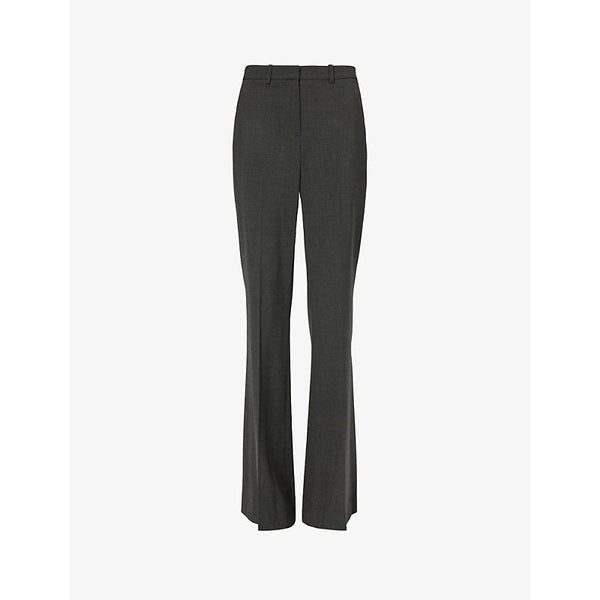 Womens Theory Demitria boot-leg mid-rise stretch-wool trousers