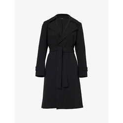 Womens Theory Oaklane belted regular-fit crepe coat