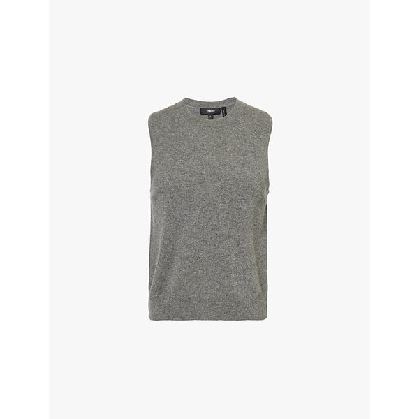 Womens Theory Round-neck sleeveless cashmere jumper