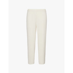 Womens Theory Treeca cropped slim-leg mid-rise crepe trousers