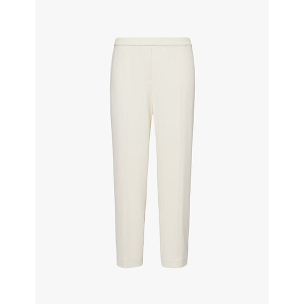 Womens Theory Treeca cropped slim-leg mid-rise crepe trousers