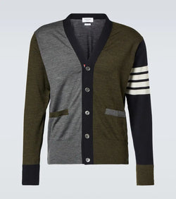 Thom Browne 4-Bar colorblocked wool cardigan