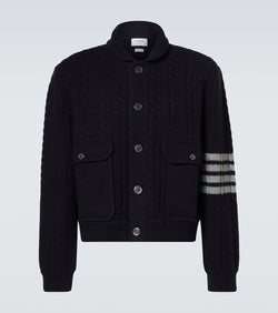 Thom Browne 4-Bar wool and cotton-blend bomber jacket