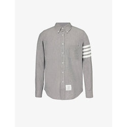 Mens Thom Browne Four-bar regular-fit cotton-poplin shirt