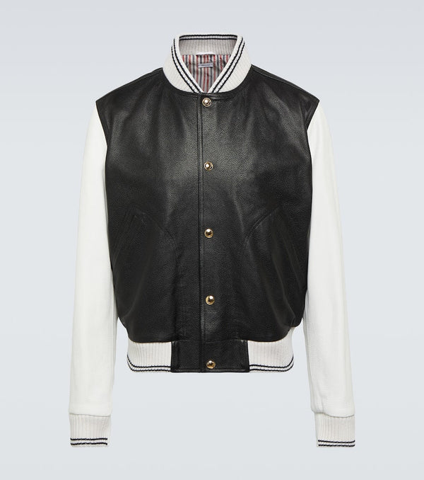 Thom Browne Leather varsity jacket