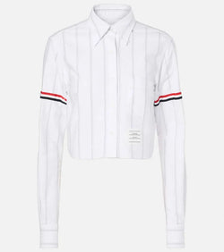 Thom Browne Pinstripe cropped cotton shirt | LYBSTORE