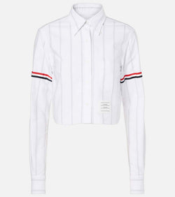 Thom Browne Pinstripe cropped cotton shirt