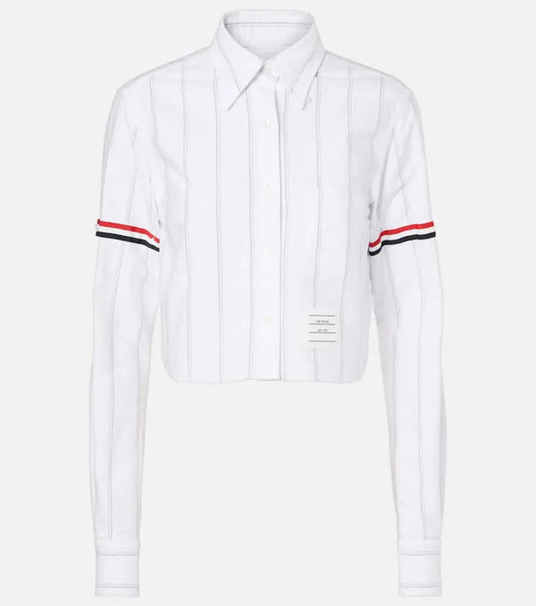 Thom Browne Pinstripe cropped cotton shirt | LYBSTORE