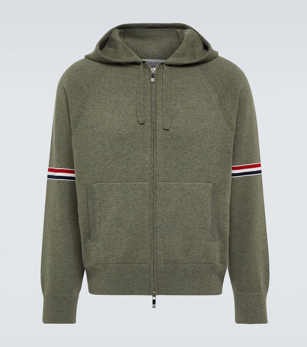 Thom Browne RWB Stripe cashmere hoodie