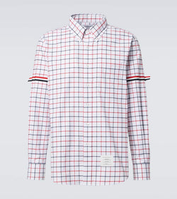 Thom Browne RWB Stripe checked cotton flannel shirt