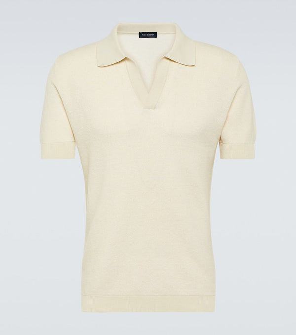 Thom Sweeney Cotton and linen polo shirt