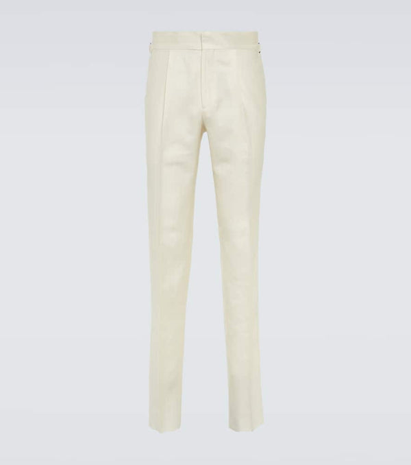 Thom Sweeney Wool, silk, and linen tapered pants