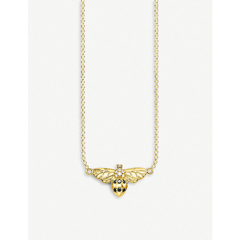 Thomas Sabo Bee 18ct yellow-gold silver and zirconia necklace