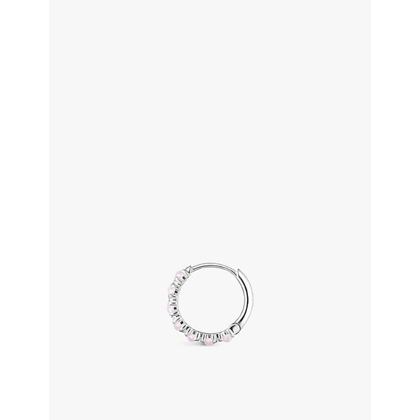 Womens Thomas Sabo Filigree sterling-silver, glass-stone and zirconia single hoop earring