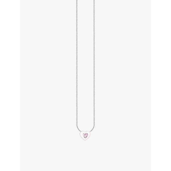 Womens Thomas Sabo Heart sterling-silver, zirconia and enamel pendant necklace