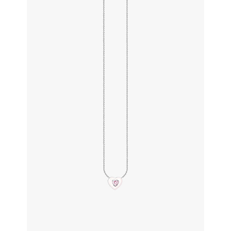 Thomas Sabo Heart sterling-silver, zirconia and enamel pendant necklace