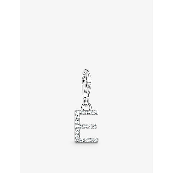 Womens Thomas Sabo Letter E sterling-silver and cubic zirconia pendant charm