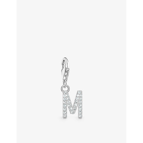 Womens Thomas Sabo Letter M sterling-silver and cubic zirconia pendant charm