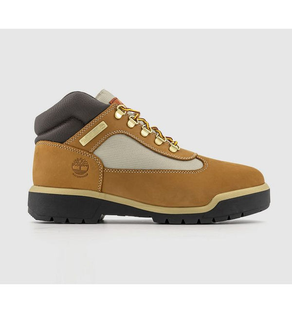 Timberland Mens Field Boot Mid Lace Up Wheat In Brown