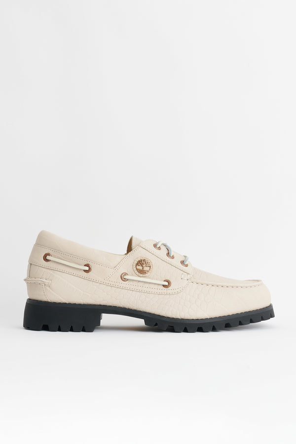 Timberland Vibram Boat Shoe Light Beige Full Grain