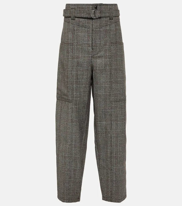 Tod's Checked high-rise virgin wool pants | LYBSTORE