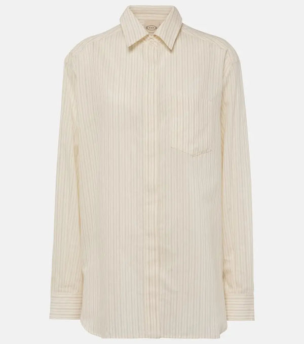 Tod's Striped cotton and silk shirt | LYBSTORE